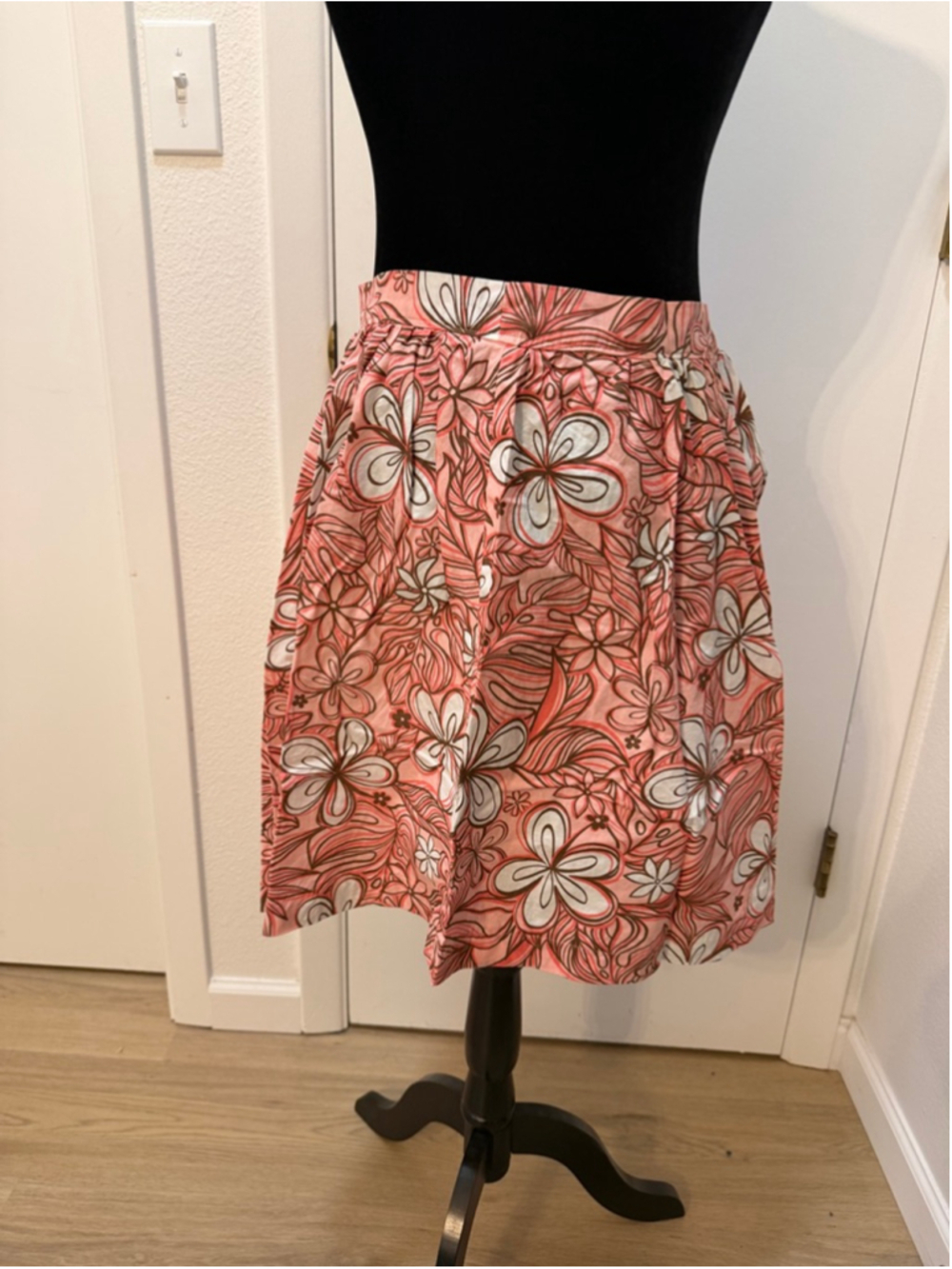 New Handmade XL Floral Wrap Apron Pink Cottagecore Hostess Kitchen Plus Size